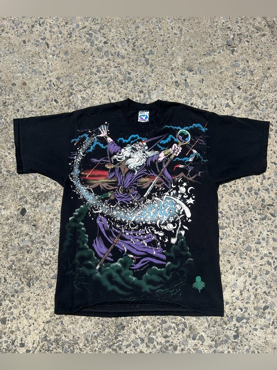 Liquid Blue Other - VTG 1994 Liquid Blue Wizard AOP All Over Print Shirt Sz L Made In Usa